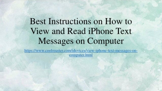 How to View and Read iPhone Text Messages on Computer