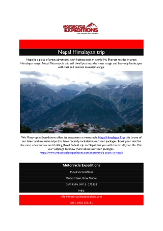 Nepal Himalayan trip