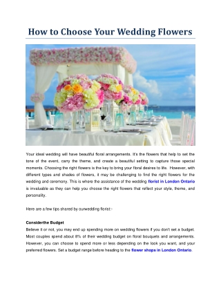 How to Choose Your Wedding Flowers