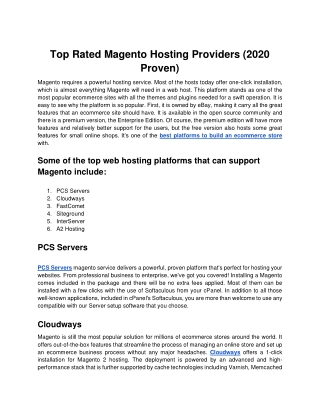 Top Rated Magento Hosting Providers (2020 Proven)