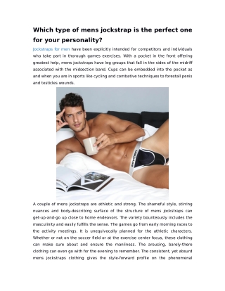 Which type of mens jockstrap is the perfect one for your personality?
