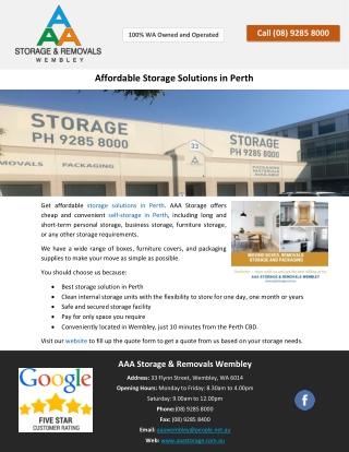 Affordable Storage Solutions in Perth