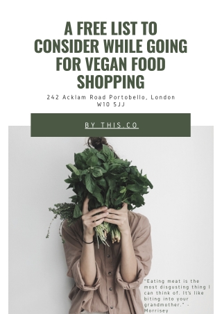 A Free List To Consider While Going For Vegan Food Shopping