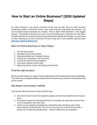 How to Start an Online Business? [2020 Updated Steps]
