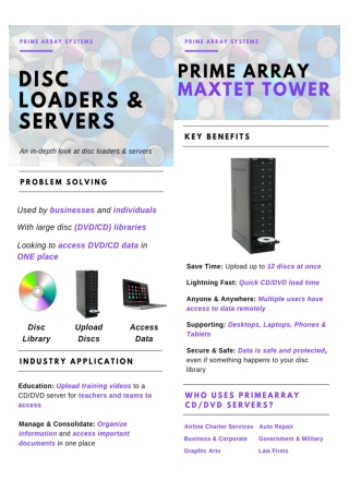 Disc Loaders, Servers and Maxtet Tower - PrimeArray