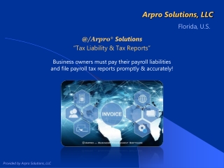 @/Arpro Solutions “Tax Liability & Tax Reports”