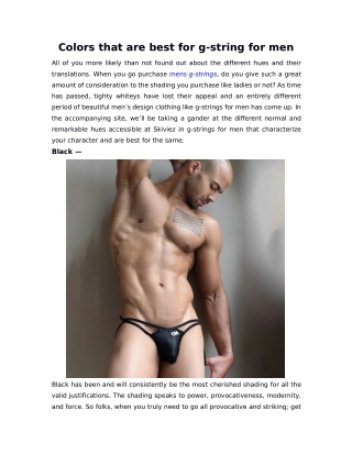 Colors that are best for g-string for men
