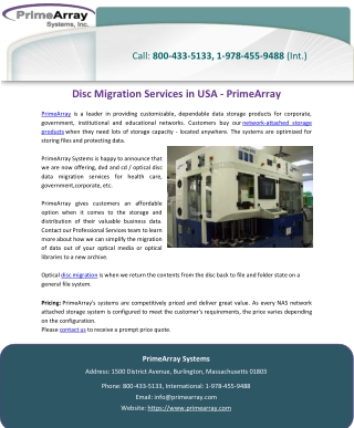 Disc Migration Services in USA – PrimeArray