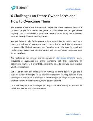 6 Challenges an Estore Owner Faces and How to Overcome Them