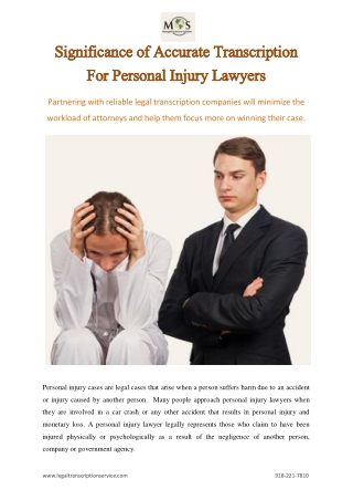 Significance of Accurate Transcription For Personal Injury Lawyers