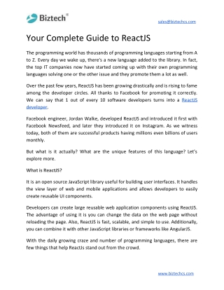 Your Complete Guide to ReactJS