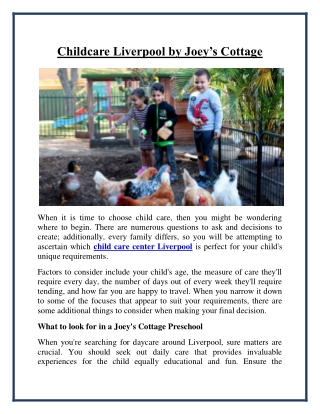 Childcare Liverpool