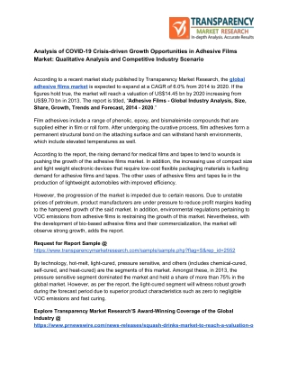 Growth Opportunities in Adhesive Films Market to Witness Robust Expansion Throughout the Forecast Period 2020-2025