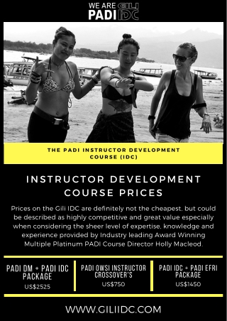 The PADI Instructor Development Course (IDC)