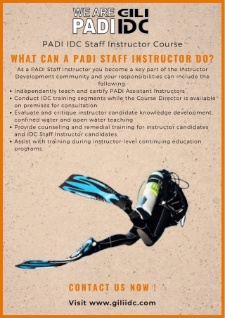 PADI IDC Staff Instructor Course