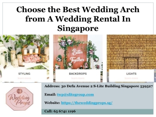 Choose the Best Wedding Arch from A Wedding Rental In Singapore