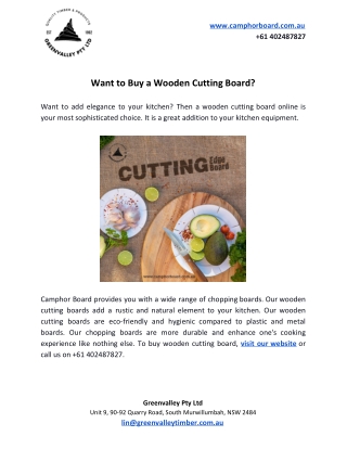 Want to Buy a Wooden Cutting Board?