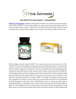 Best CBD Oils For Sleep Support – Herbapotheker