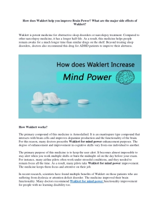 Waklert for Mind Power Boost | Order Waklert COD