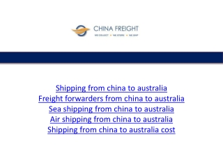 Air shipping from china to australia