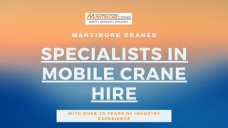 Mobile Crane Hire Sydney