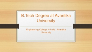 B.Tech Degree at Avantika University