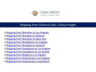 Shipping from Shanghaito Los Angeles