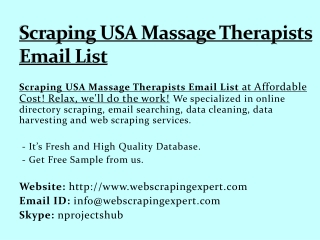 Scraping USA Massage Therapists Email List