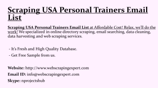 Scraping USA Personal Trainers Email List