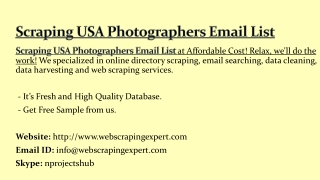 Scraping USA Photographers Email List