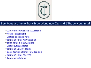 Boutique Hotel New Zealand