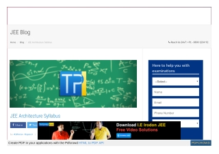 JEE Architecture Syllabus - Testprepkart