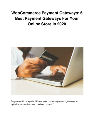WooCommerce Payment Gateways: 6 Best Payment Gateways For Your Online Store In 2020