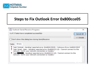 1-888-726-3195 Steps to Fix Outlook Error 0x800cce05