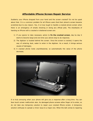 Affordable iPhone Screen Repair Service