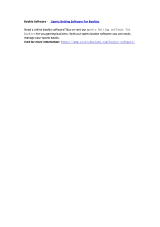 Bookie Software - Sports Betting Software For Bookies