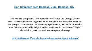 San Clemente Tree Removal Junk Removal CA