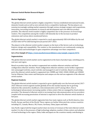 Ethernet Switch Market Research Report