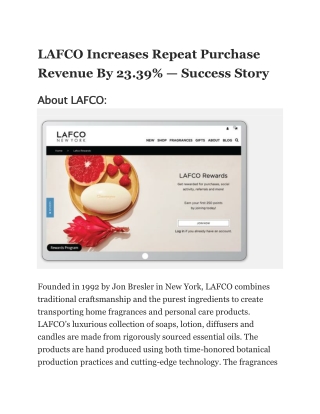 LAFCO Increases Repeat Purchase Revenue By 23.39% - Success Story