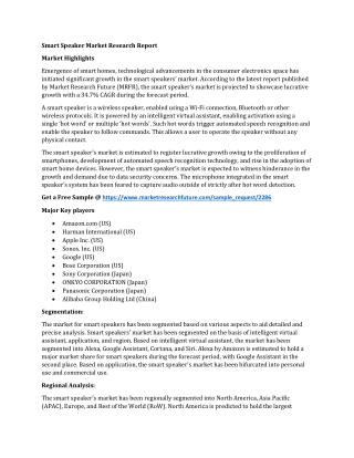 Smart Speaker Market Research Report