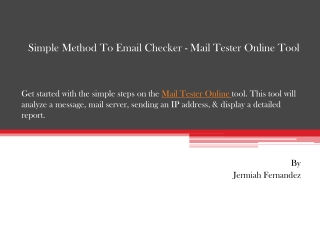 Simple Method To Email Checker - Mail Tester Online Tool