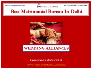 Get The Best Matrimonial Bureau In Delhi