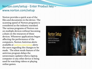 Norton.com/setup - Enter Product key - www.norton.com/setup