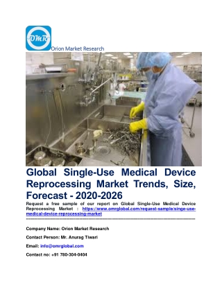Global Single-Use Medical Device Reprocessing Market Trends, Size, Forecast - 2020-2026