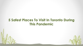 5 Safest Places To Visit In Toronto During This Pandemic