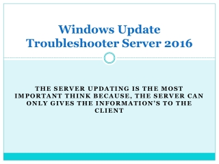 Windows Update Troubleshooter Server 2016