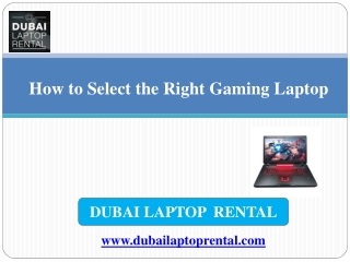 How to Select the Right Gaming Laptop?