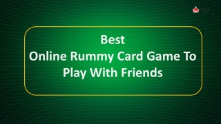 Best Online Rummy Card Game To Play With Friends