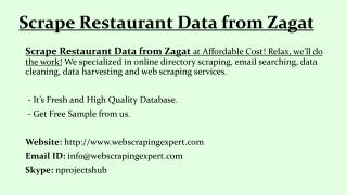 Scrape Restaurant Data from Zagat