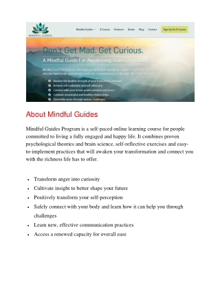 Get Free Mindful Guides E-Course